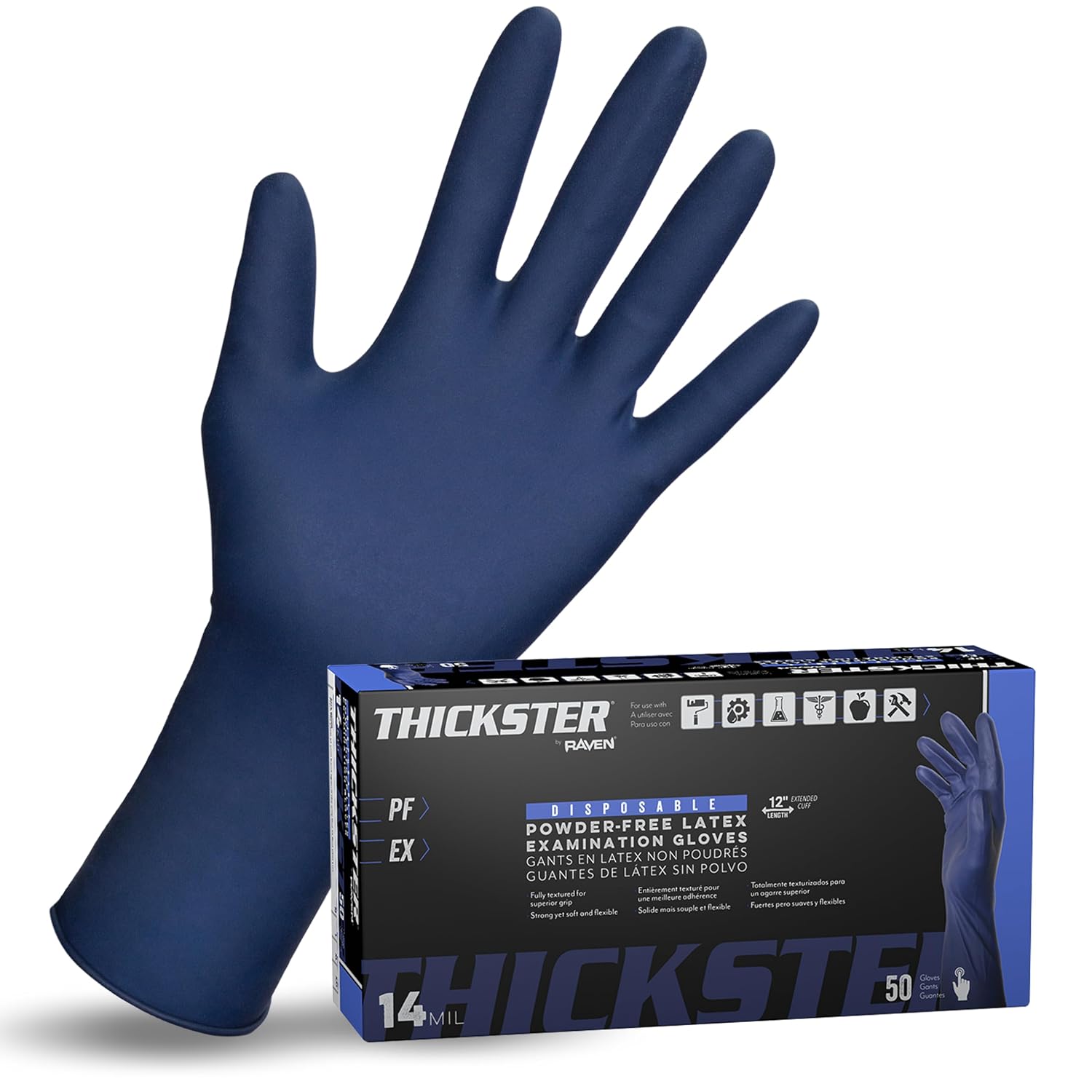 SAS Safety 6604-20 Latex Thickster Powder-Free Disposable Glove, X-Large (Pack of 500)