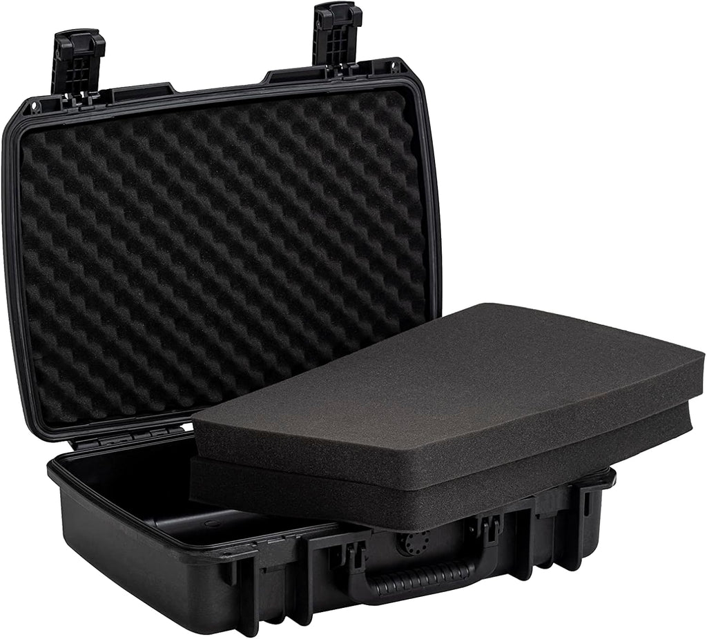 MEIJIA Premium Waterproof Hard Compact Camera Case with customizable fit foam,Full Protection with Light&Convenient Design,20.01'x14.7'x5.75',Elegant Black