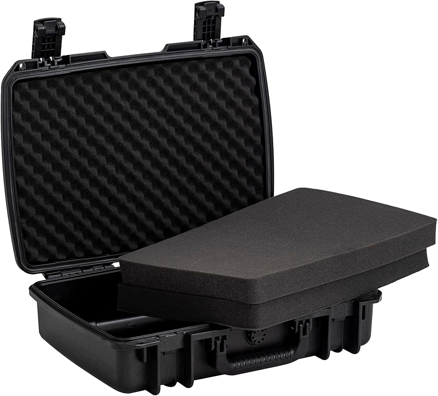 MEIJIA Premium Waterproof Hard Compact Camera Case with customizable fit foam,Full Protection with Light&Convenient Design,20.01'x14.7'x5.75',Elegant Black