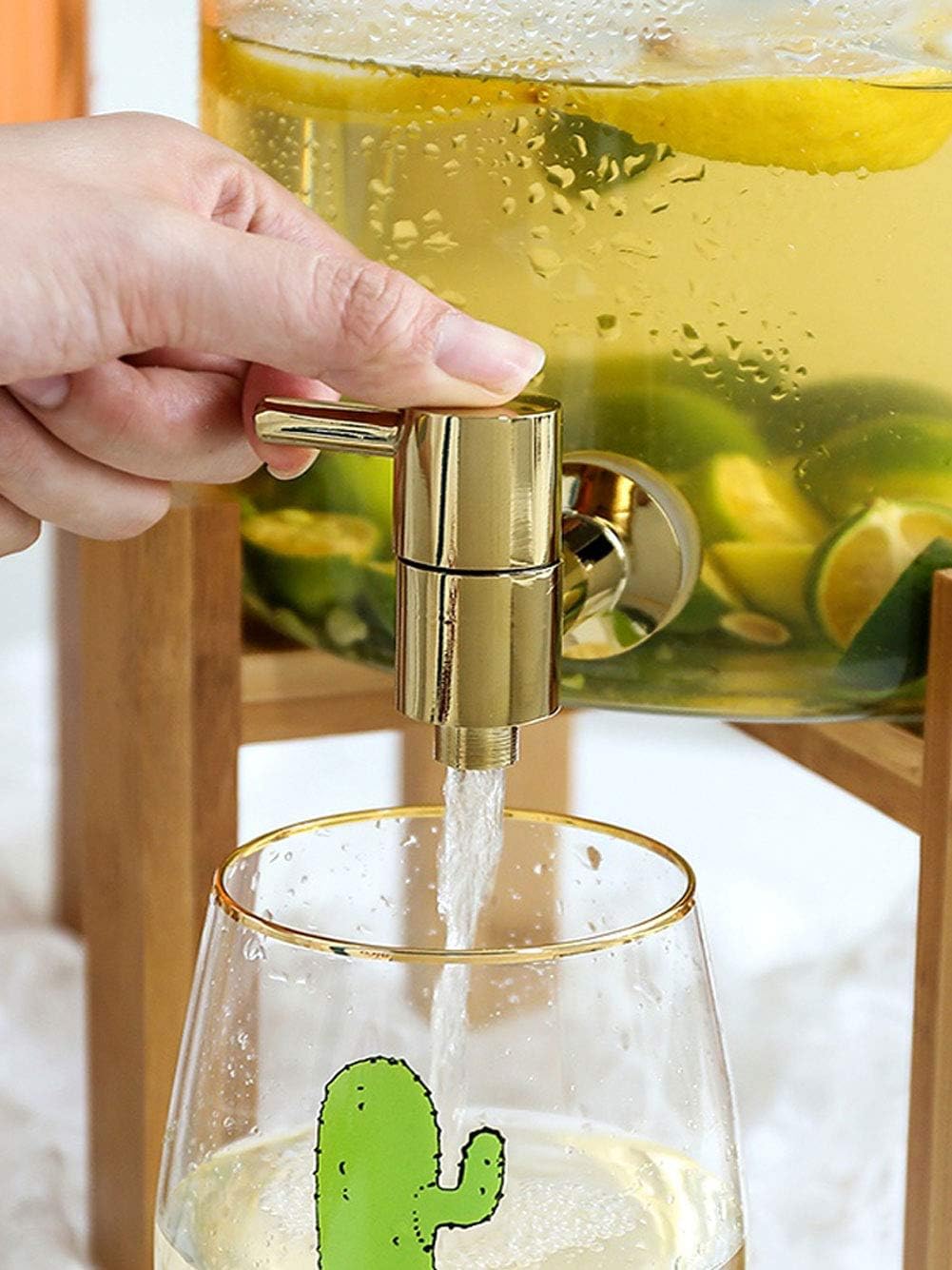 Drink Dispenser Beverage Dispenser with Infuser, Water Dispenser with Spigot, Water Pitcher for Hot/Cold Juice, Beer, Punch, Iced Tea for Parties