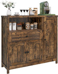 Viaozutis Coffee Bar Cabinet with Doors and Drawer, 35.4' Kitchen Storage Cabinet with Adjustable Shelf, Freestanding Buffet Sideboard for Dining Room, Bathroom, Entryway,（Retro）