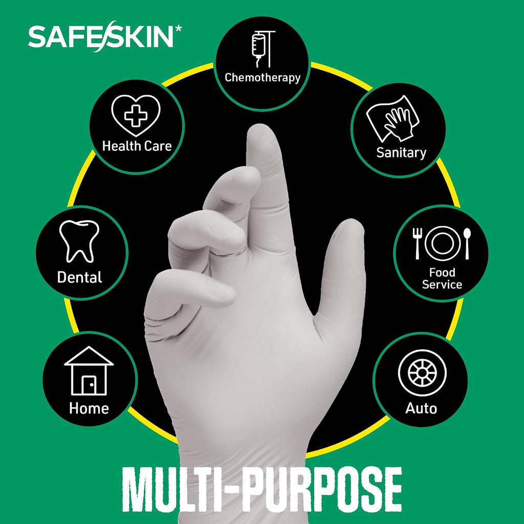 SAFESKIN Nitrile Exam Gloves Disposable - 3.5 Mil, Gray, Powder Free Gloves for Medical, Dental, Cleaning, Cooking
