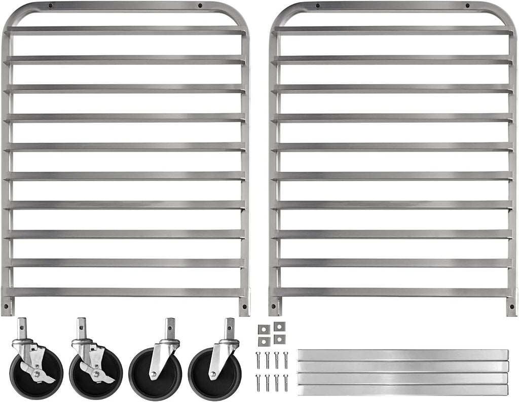 BIEAMA 10-Tier Sheet Pan Rack, NSF Bun Pan Rack, Aluminum Bakery Rack, Home Commercial Kitchen Bakery Cooling, 4 Wheels