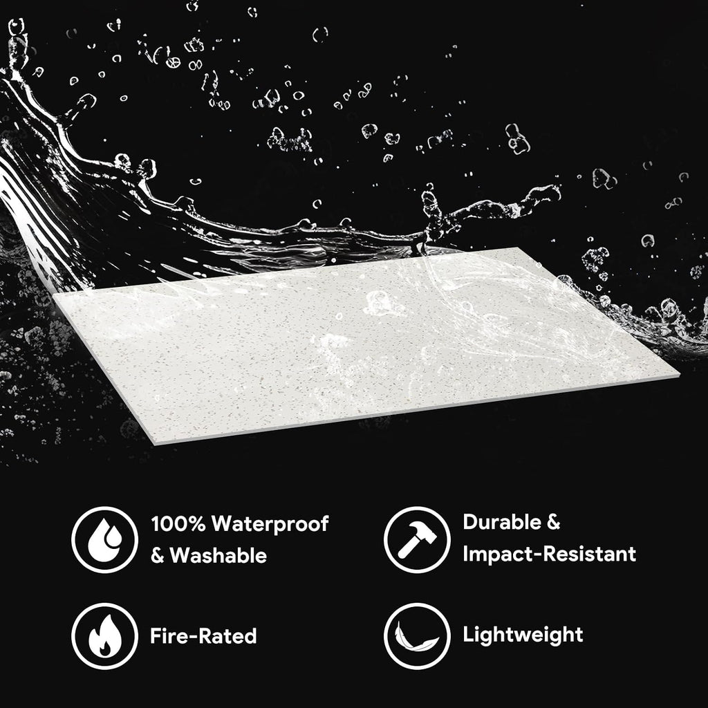 Fasarxiu 2ft x 4ft Printed Pro Ceiling Tiles Waterproof, Washable and Fire-Rated- High-Grade PVC Ceiling Tiles 24'x48' - Easy Drop-in Installation - Case of 10 (80 sq. ft.)
