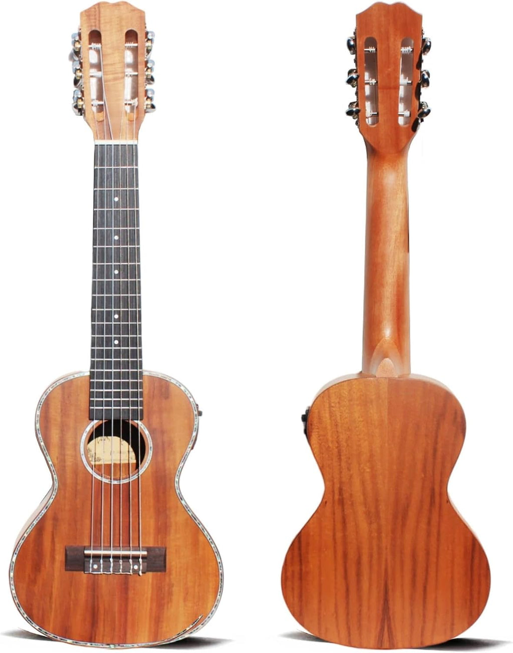 Adult Ukulele Left Handed 28' Acoustic 6 String Electric Ukulele Small Travel Guitar Acacia Satin Finish