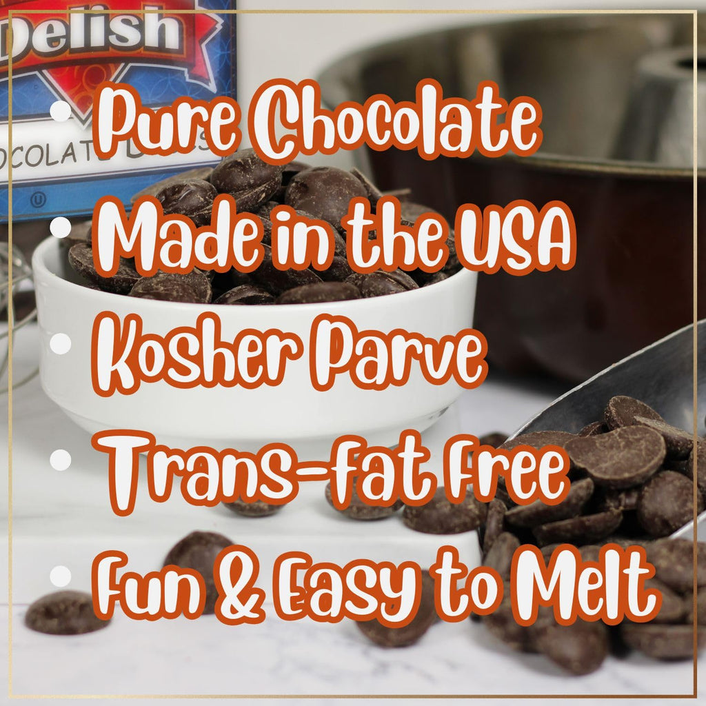 Real Chocolate Discs by Its Delish, 10 Lbs Bulk | Pure Semi Sweet Dark Chocolate Meltables For Baking, Confectionery Melting, Pastry Chefs, Chocolatiers, Home Bakers, Snack | Non-Dairy, Vegan, Kosher