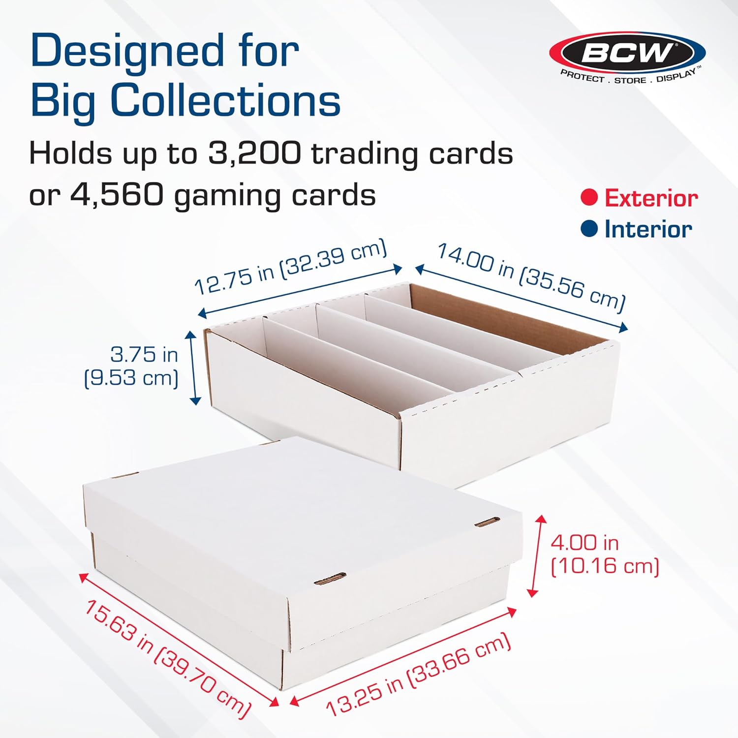 BCW Monster Box - 8ct Trading Card Storage Box | Holds 3200 Cards | Sports & TCG Card Organizer