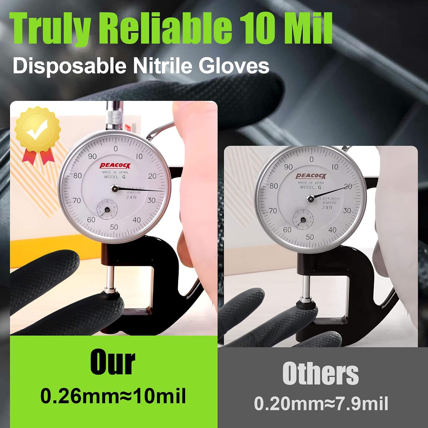 TREEGO 10 Mil Black Nitrile Gloves Bulk Case, 1000 Count X-Large — Heavy Duty Diamond Grip, Latex Free Disposable Gloves for Automotive, Industrial, Construction & Workshop Teams
