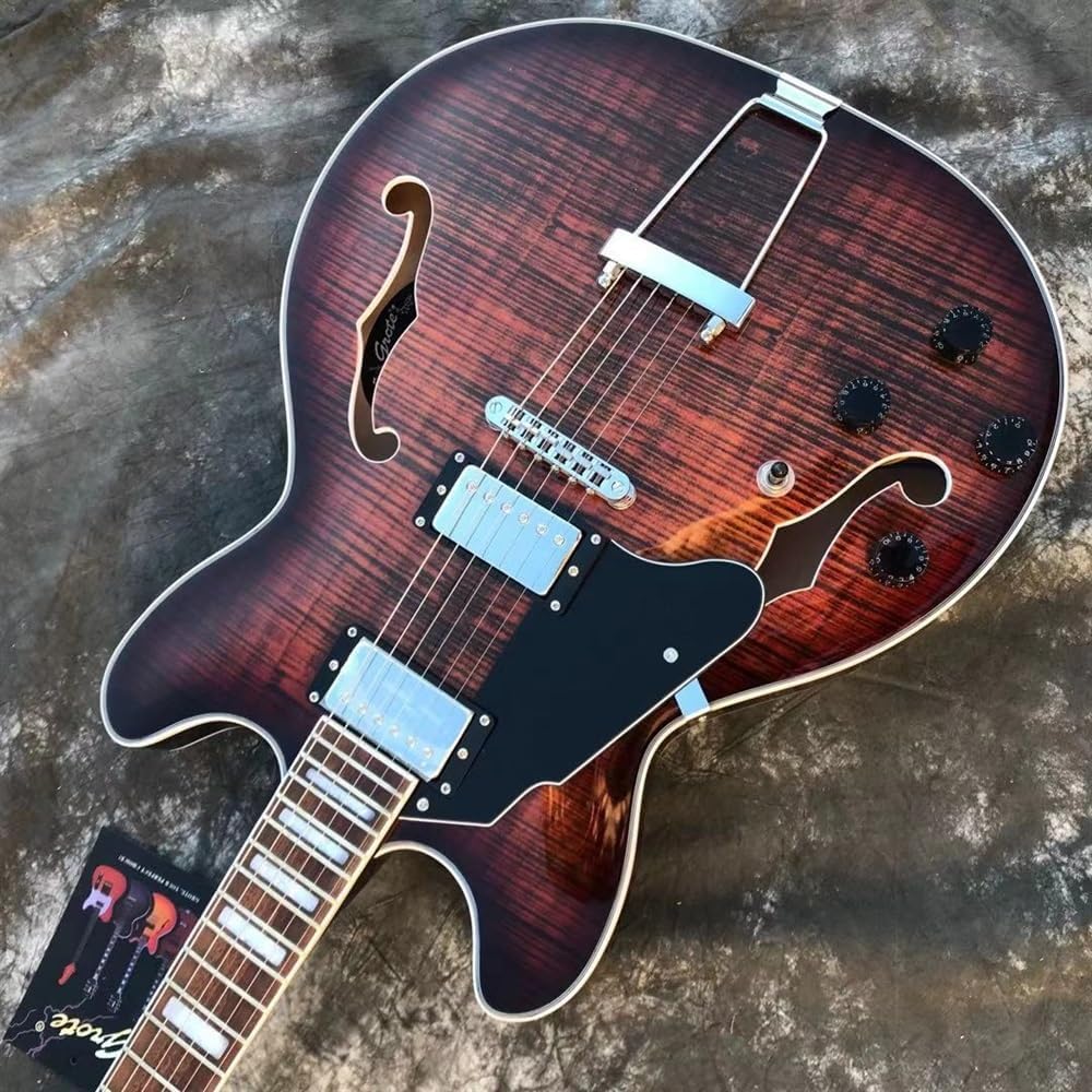Custom Classic Lefty Jazz Electric Guitars Left Handed Jazz Customized Electric Guitar Hollow Body F Hole Electric Guitar