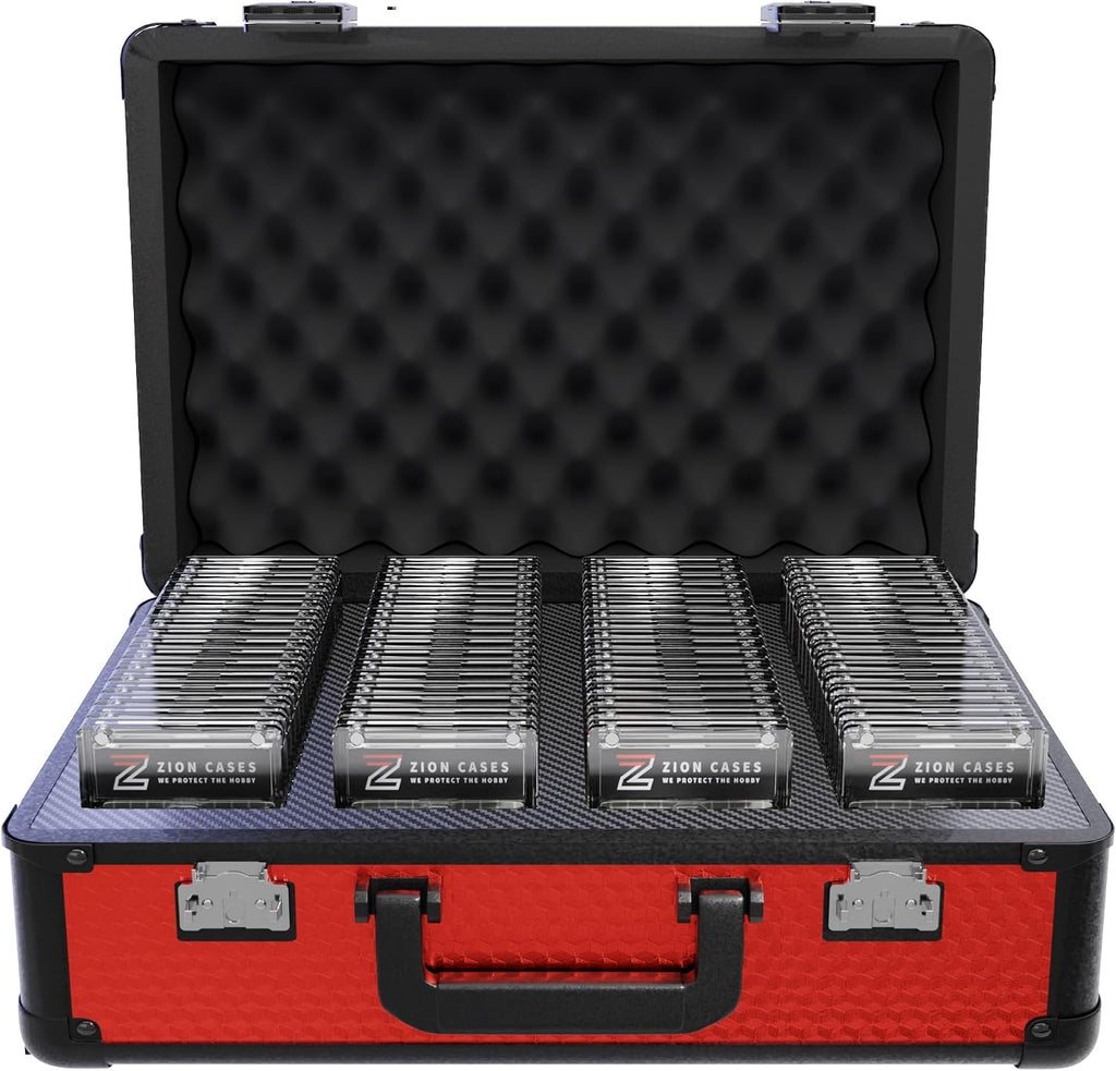 Zion Cases Slab Case XL Graded Card Case; The Original Slab Case for Graded Cards; Fits PSA, BGS, HGA, and CSG Graded Trading Card Slabs; Ideal Travel Storage Solution; (Cubed Red)