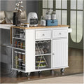 Storage Shelf Cart Kitchen Island with Power Outlet,Kitchen Storage Island with Drop Leaf,Open Storage and Wine Rack,5 Wheels,with Adjustable Storage for Home, Kitchen, and Dining Room Multifunction T