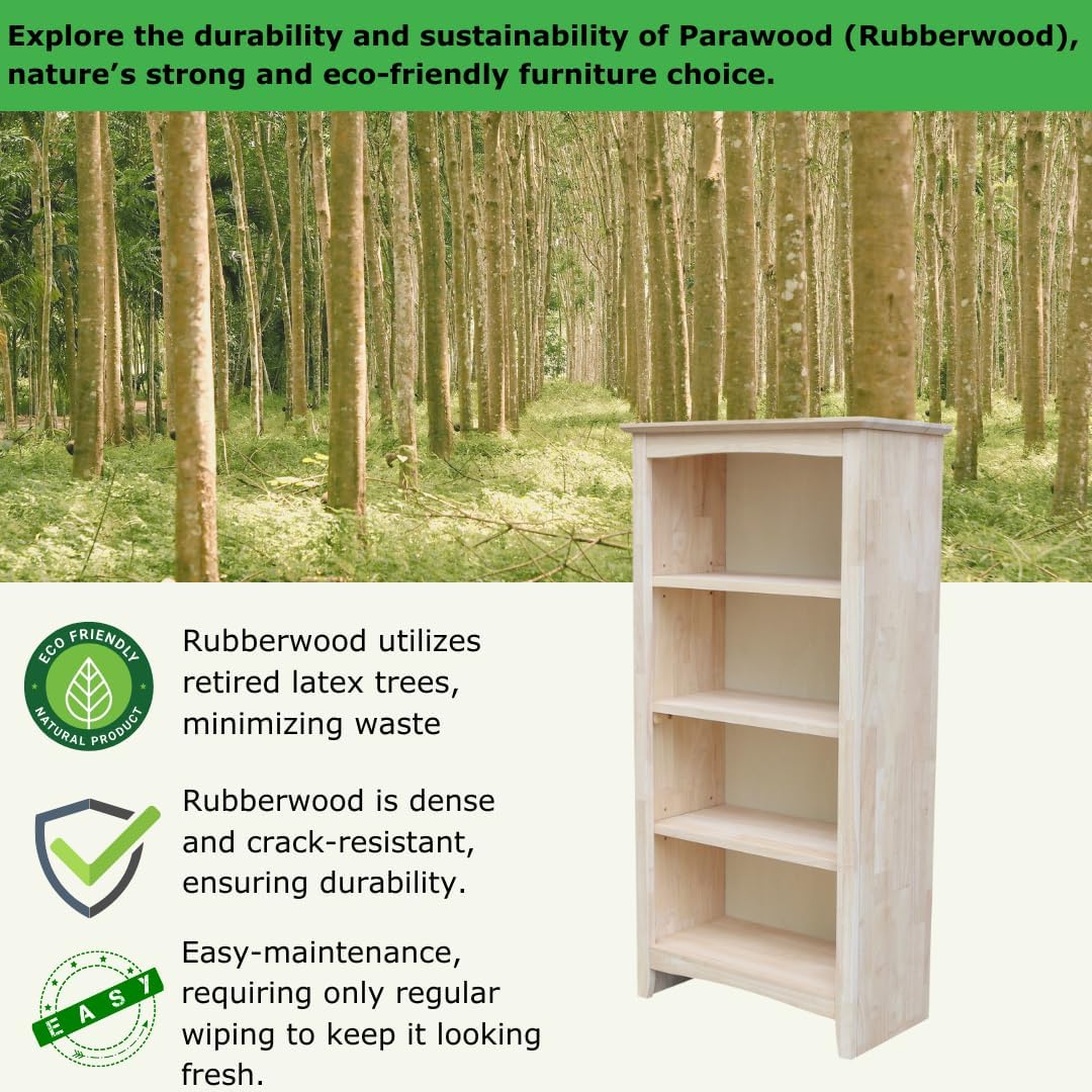 Solid Wood Shaker Bookcase - 48' H