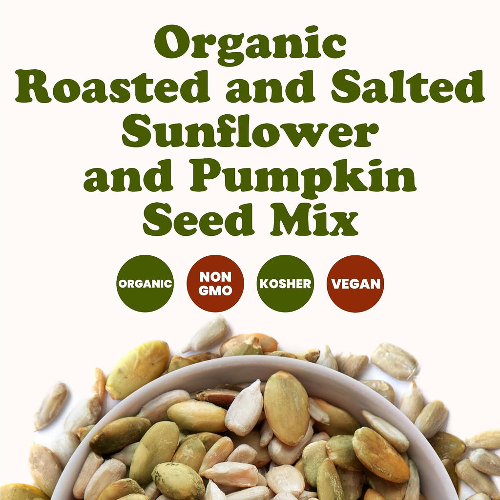 Food to Live Organic Dry Roasted Sunflower and Pumpkin Seed Mix with Himalayan Salt, 16 Pounds – Oven Roasted, Lightly Salted, No Oil, Perfect for Baking and Salads, Vegan, Kosher, Bulk