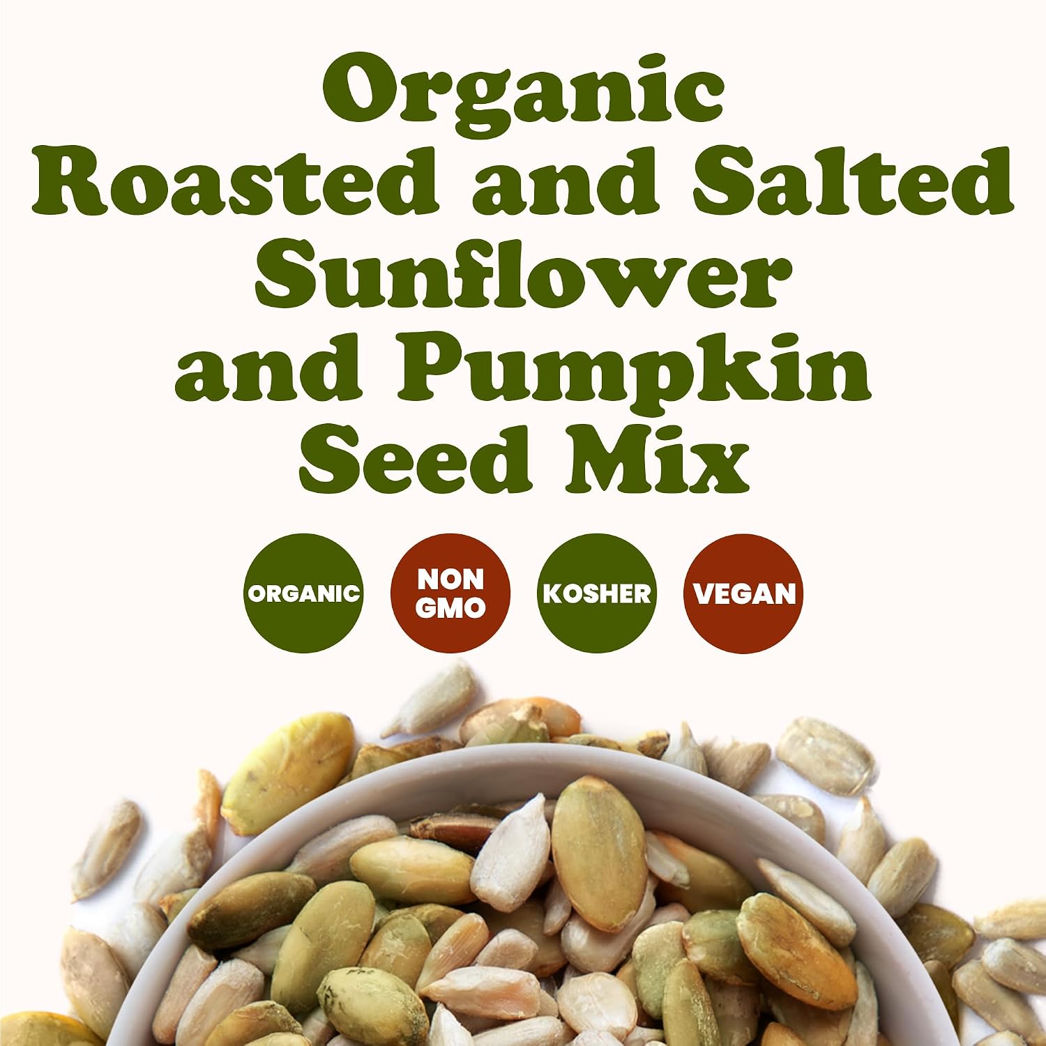 Food to Live Organic Dry Roasted Sunflower and Pumpkin Seed Mix with Himalayan Salt, 16 Pounds – Oven Roasted, Lightly Salted, No Oil, Perfect for Baking and Salads, Vegan, Kosher, Bulk