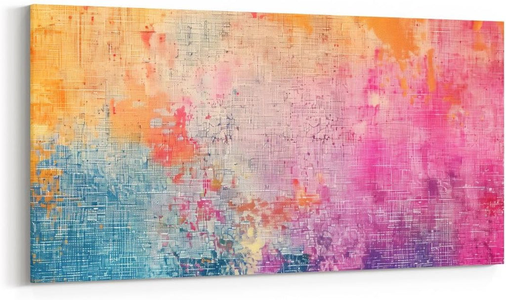 Erosebridal Contemporary Large Wall Decor 58'x29' | Orange Oil Painting Wall Painting Mid Century Ombre Watercolor Poster Print Modern Ink Painting Framed Canvas Prints