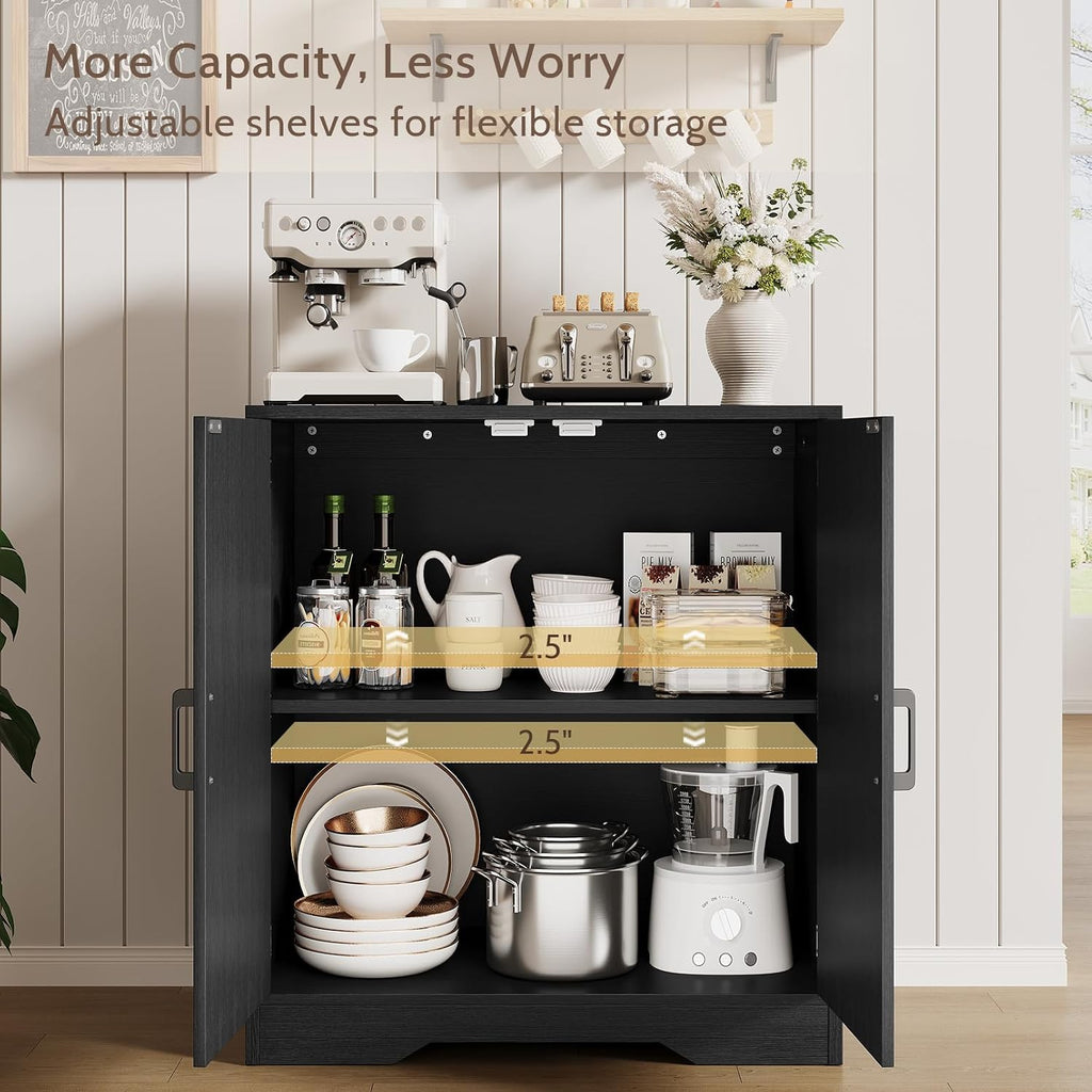 Sideboard Buffet Cabinet, Modern Farmhouse Kitchen Storage Cabinet, Small Modular Accent Cabinet Coffee Station Bar Media Console Table Credenza for Kitchen Dining Room, Living Room Entryway Hallway