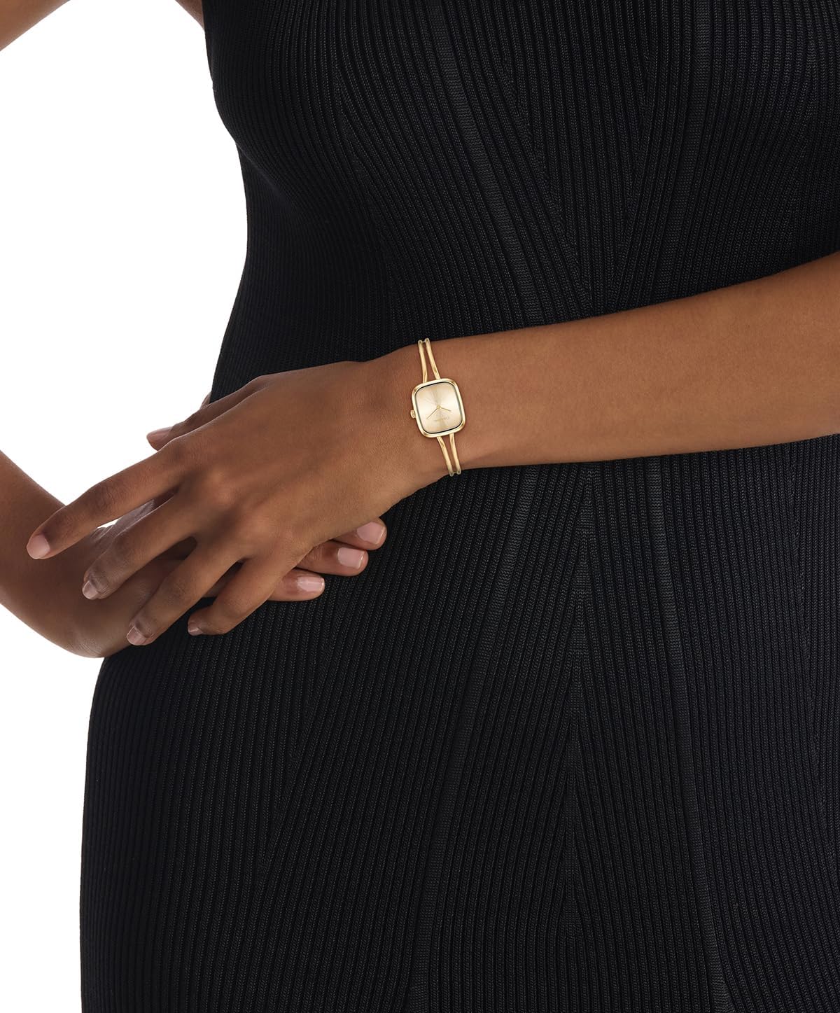 Calvin Klein Women's CK Adore Stainless Steel Watch – 24mm Tank Case, Adjustable Bangle Bracelet, Petite Elegant Design - Gift for Her