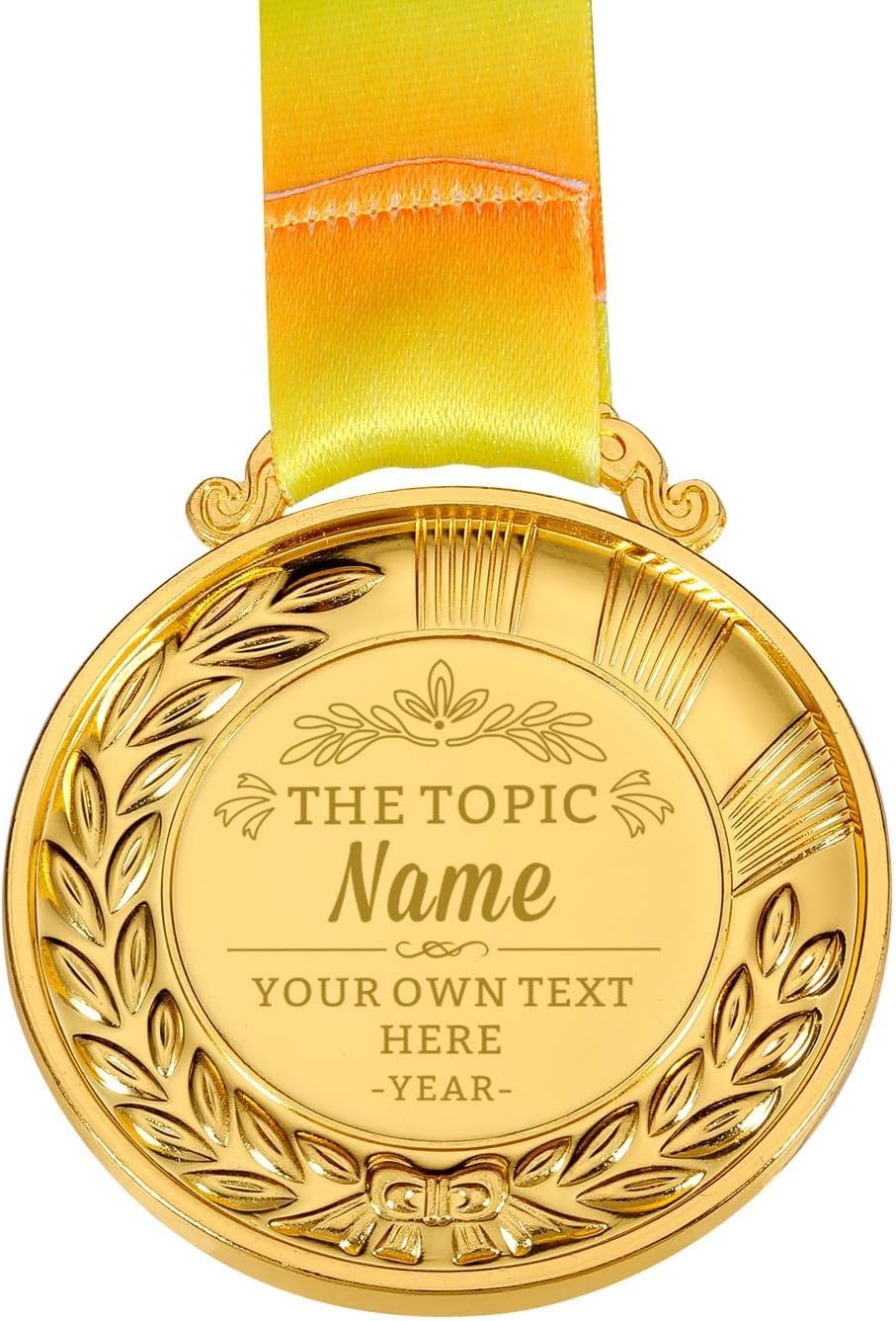 Custom Gold Medals for Awards Bulk- Personalized Pieces Design Your Own Award Medals with Text Logo Image, 1st 2nd 3rd Place Medals for School Programs Sports Family Events Office Award Ceremony