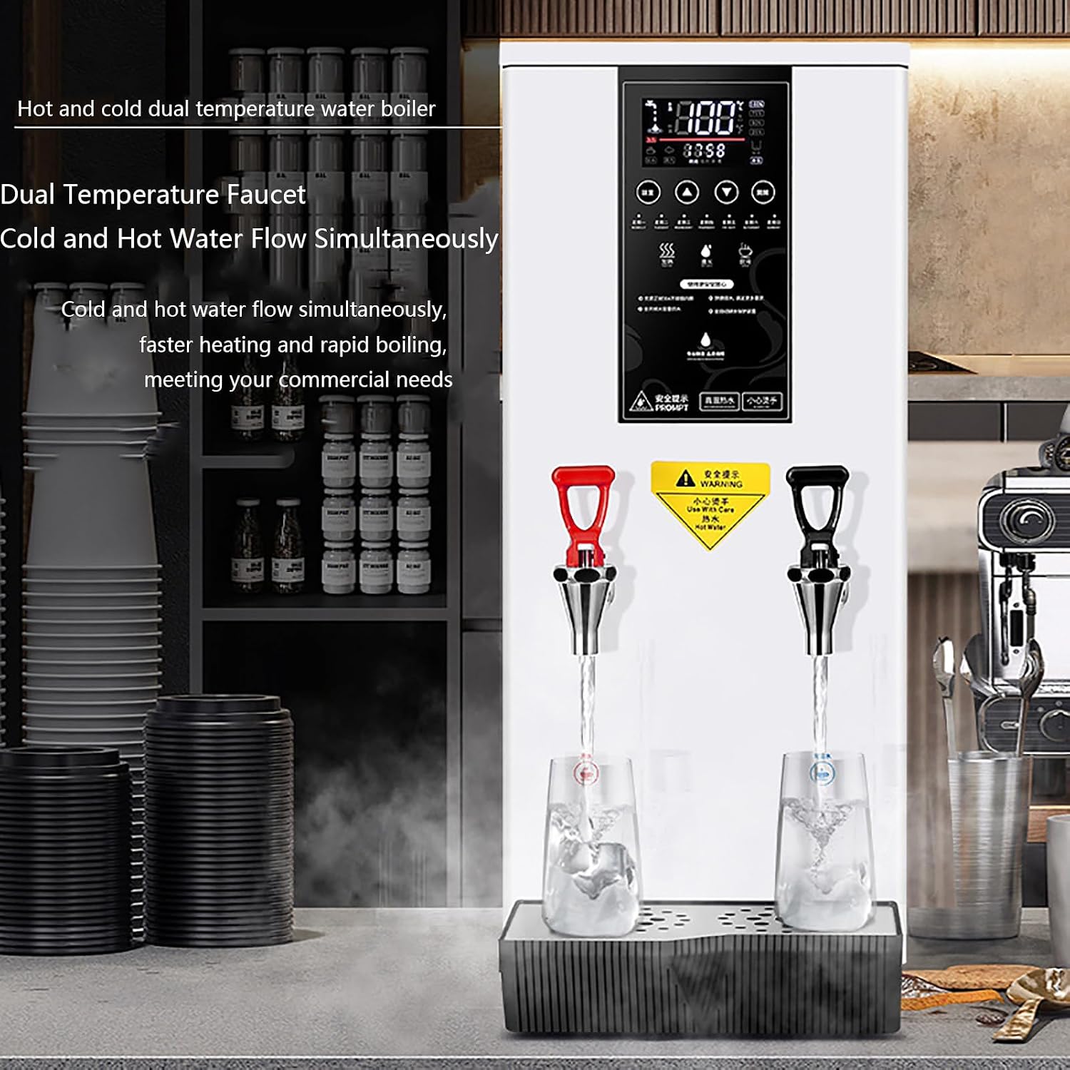 Commercial Water Boiler, Electric Commercial Hot Water Dispenser, Automatic 3000W Heating, for Tea Coffee Shop, Restaurant, Home, Office,White