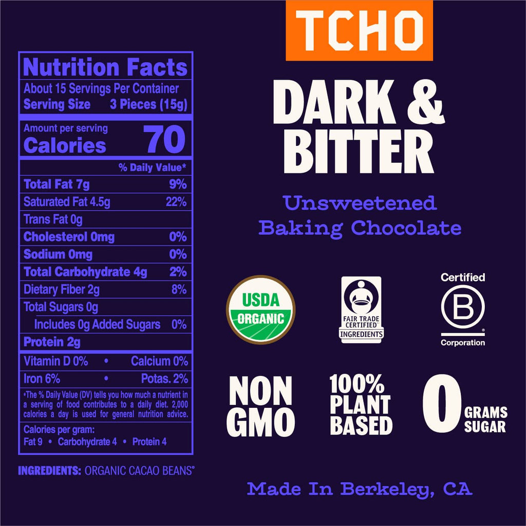TCHO Baking Couvertures, Cocoa Powder & Drinking Chocolate Mix Variety Pack (5 Bag) | Organic & Fair Trade Certified | Non GMO, Non-Dairy, Vegan, Soy Free (6.7 to 8oz each)