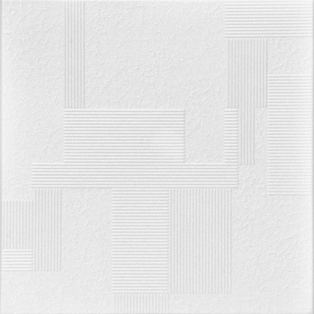 À LA MAISON CEILINGS R187 Vectors Foam Glue-up Ceiling Tile (128 sq. ft./Case), Pack of 48, Plain White