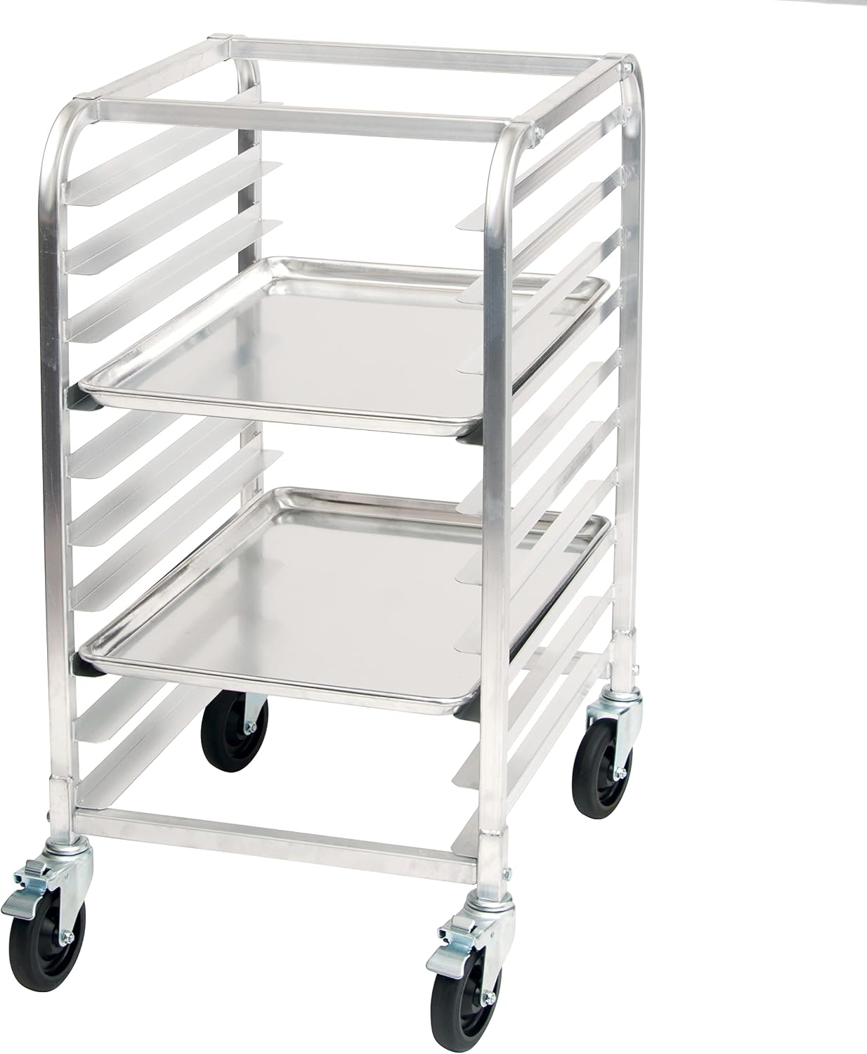 Winco 10-Tier Aluminum Sheet Pan Rack with Brake