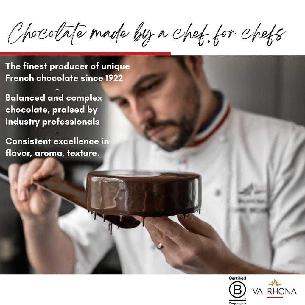 Valrhona Premium French Baking Dark Chocolate Discs (Feves). ORIADO 60% Cacao. Organic and Fair Trade. Easy Tempering. Creamy and Balanced. For Brownies, Cakes, Mousses, and Frostings 1kg (Pack of 1)