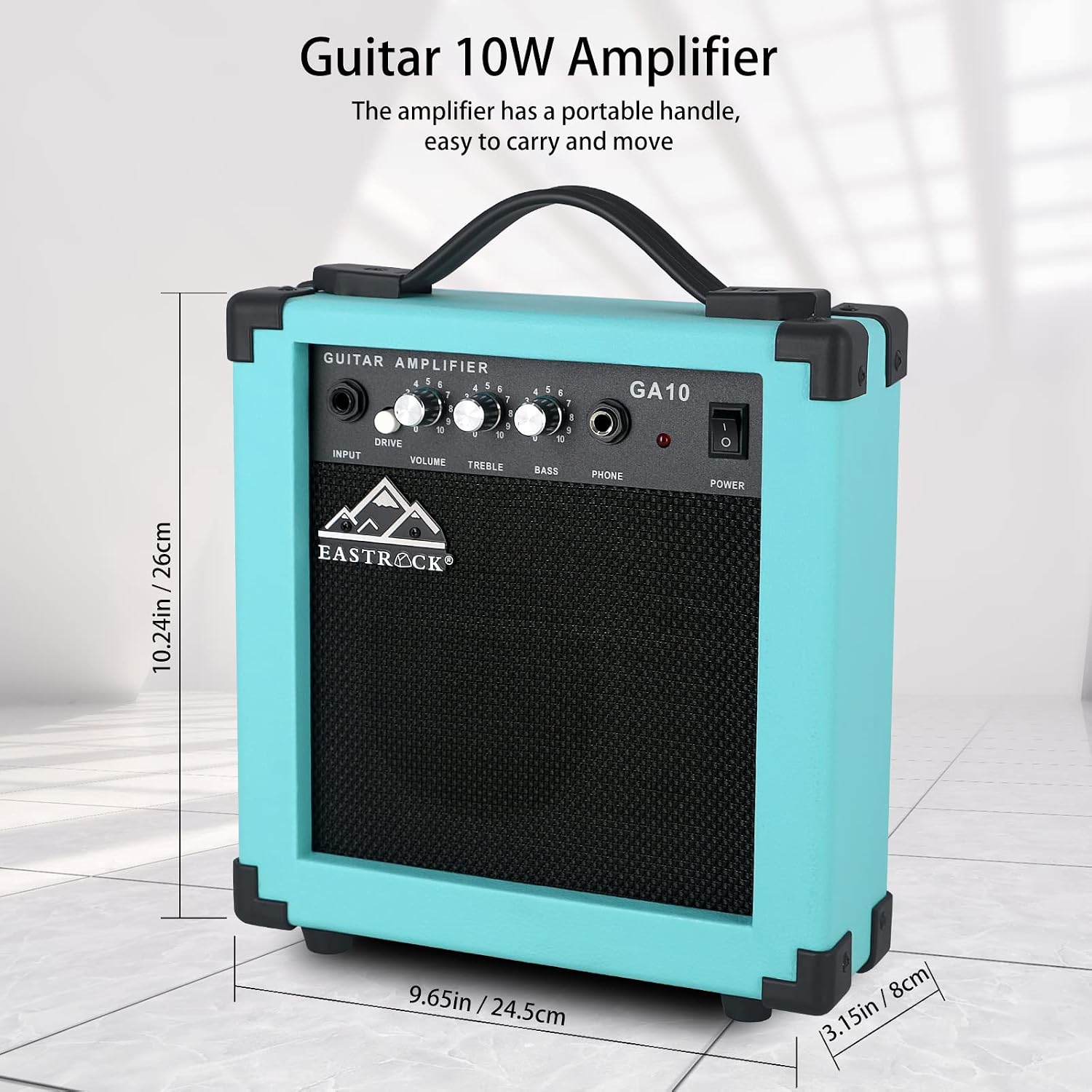 EASTROCK Electric Guitar 39 inch Full Beginner Starter kit Full Size with 10w Amp, Package All Accessories, Strings, Picks, Tremolo Bar, Strap, and Case Bag(Macaron blue)