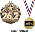 Crown Awards Marathon Medals, 2' Gold 26.2 Marathon Race Medal Award with Free Custom Engraving Prime