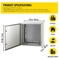 Happybuy NEMA Metal Case, 24x24x12'' NEMA 4X Metal Electric Enclosure, IP66 Water & Dust Resistant, Ideal for Both Outdoor & Indoor Applications, Comes with Mounting Plate