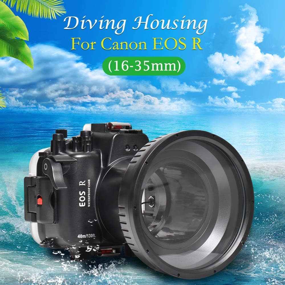 Seafrogs 40m/130ft Underwater Housing Waterproof Case for Canon EOS R, Compatible with 24-105mm Lens, for Underwater Photography or Videography