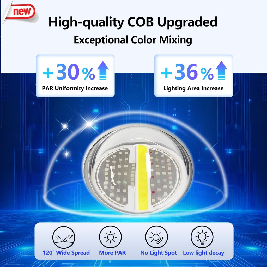 PopBloom 2026 New Launch 120W WiFi & APP Programmable LED Reef Aquarium Light, for 36' 48' 50' 72' Marine SPS LPS Corals & Saltwater Tanks (RL115 with Arm Kit)