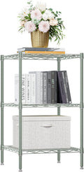 M MZG 750 lbs 3-Shelf Storage Shelves Wire Shelving Unit Standing Metal Rack for Small Places Narrow Wire Rack for Bathroom, Green 13.8 D x 13.8' W x 25.5' H