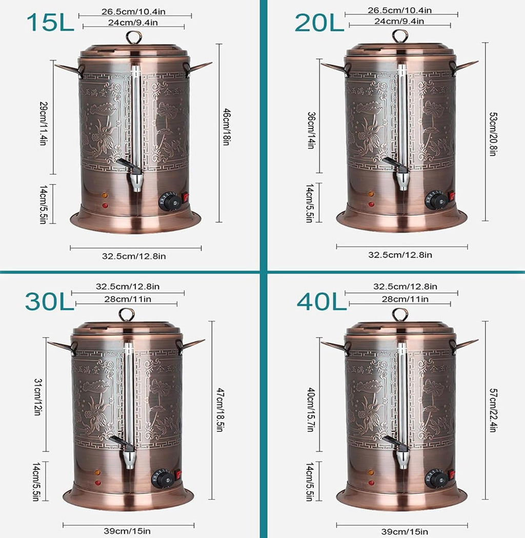 Stainless Steel Insulated Drink Dispenser Hot Water Dispenser - Perfect for Parties, Tea, Coffee, Milk - Hot and Cold Beverage Urn with Faucet(20L)