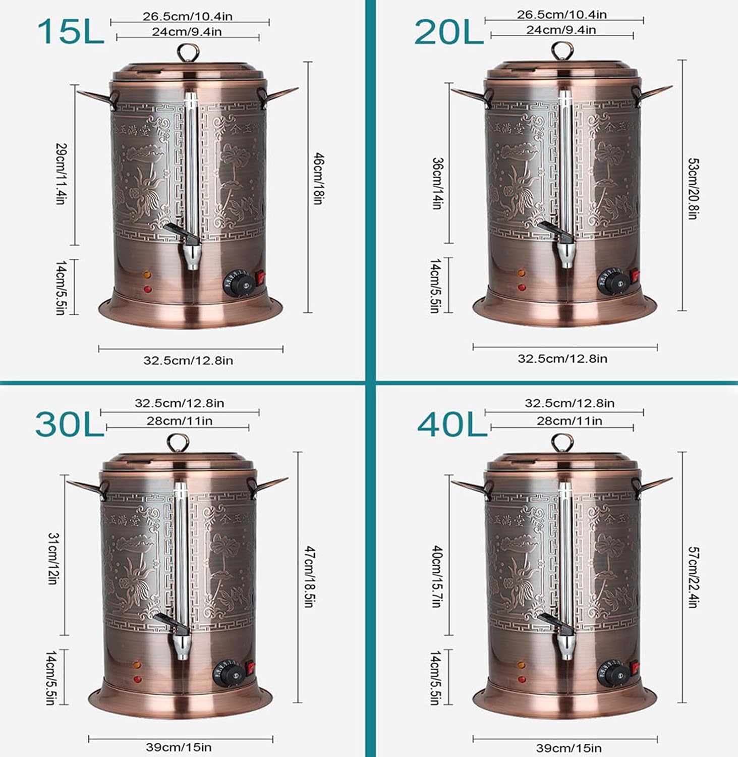 Stainless Steel Insulated Drink Dispenser Hot Water Dispenser - Perfect for Parties, Tea, Coffee, Milk - Hot and Cold Beverage Urn with Faucet(20L)