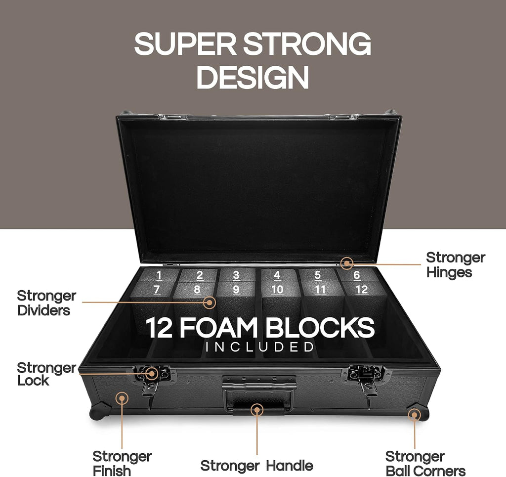 Hard Storage Case for 250+ Graded Cards Slabs | Designed for PSA, BGS, CGC, Toploaders, One-Touch, etc. | Strong Protection, Lockable Box with Foam Blocks