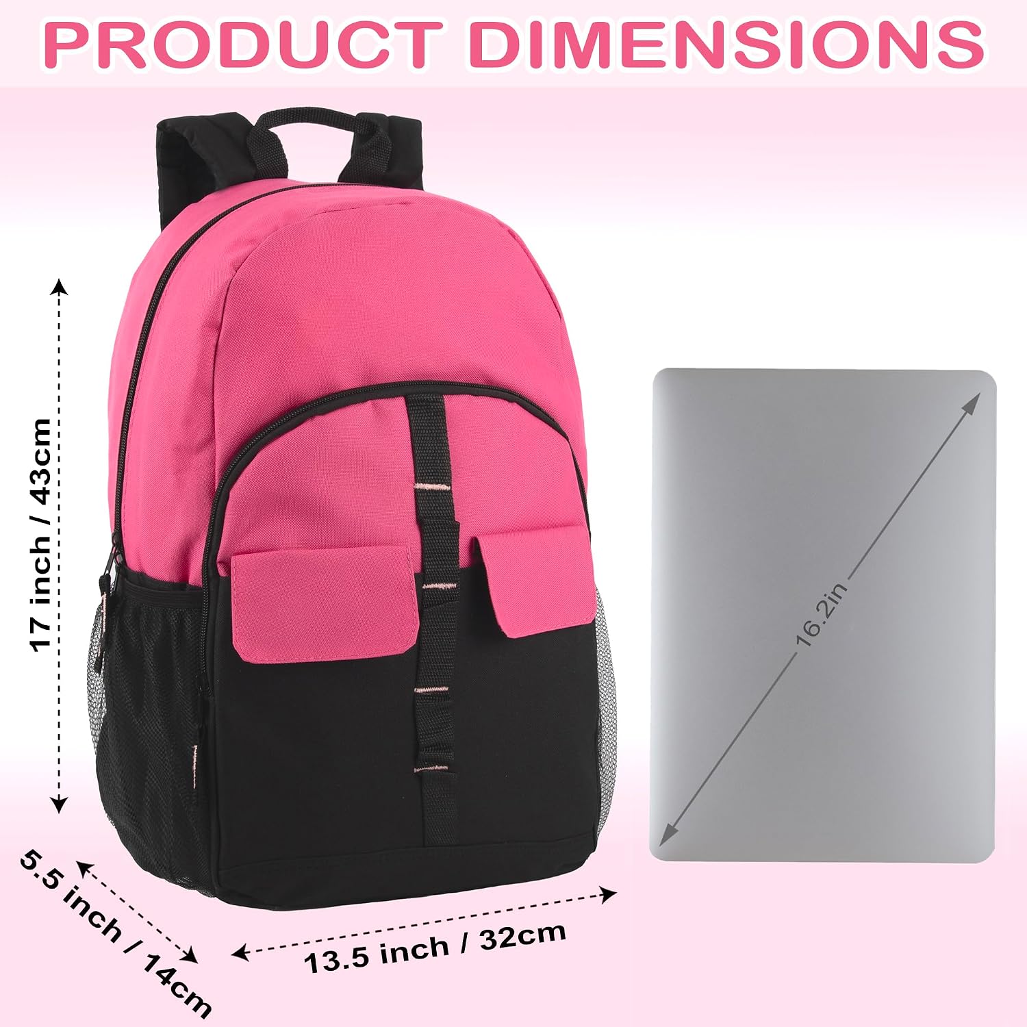 Trail maker 24 Pack Backpacks in Bulk | Wholesale Multipocket Backpacks with Side Water Bottle Pockets for Sports Teams, Homeless (Female Colors Pack)