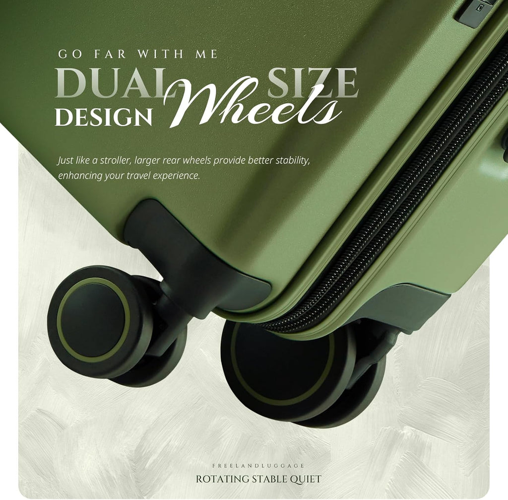 Verage Freeland Large Luggage with X-Large Spinner Wheels, Expandable Hardside Travel Luggage, Rolling Suitcase TSA Approved (29-Inch, Green)