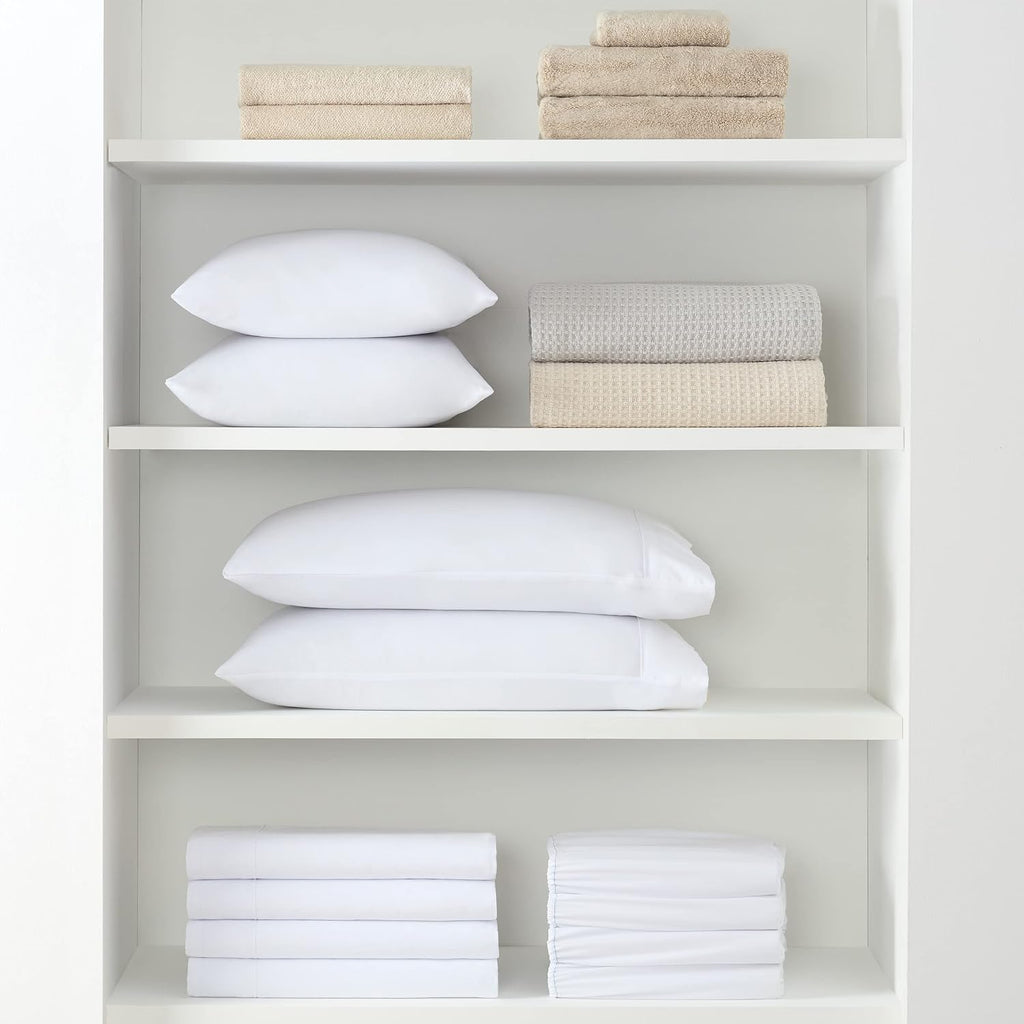 Arkwright Bulk Twin Flat Sheets - Case of 24 - Soft Brushed Microfiber Hypoallergenic Top Sheet only with Wrinkle Resistant, Bedding Essentials for Hosts and Hotels, White