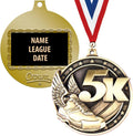 Crown Awards 5K Medals, 2' Gold 5K Running Medal Award with Free Custom Engraving