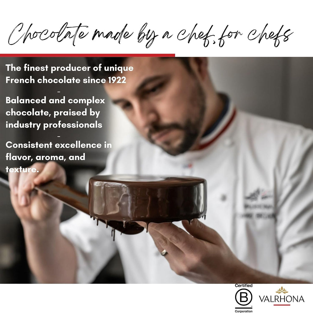Valrhona Premium French Baking Dark Chocolate Discs (Feves). Classic GUANAJA 70% Cacao. Easy Melt. Easy to chop. Intense & Smooth with Bitter Notes. Sauces, Cakes, Mousses, Frostings 1kg (Pack of 1)
