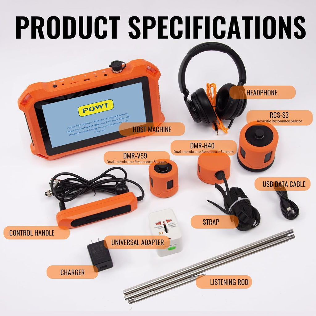 Underground Water Leak Detectors for Home and Outdoor PQ125C Wall Pipe Water Leakage Detection with Touchscreen Earphone and Carrying Case Multi Sensor Acoustic Pipeline Sound Intensifier