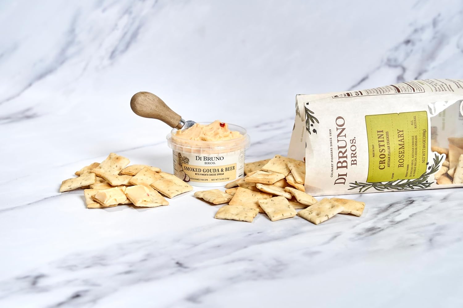 Di Bruno Bros Philly Tailgate Bundle: Perfect Gourmet Snacks For A Game Day Party | Spreadable Cheese | Crostini | Pretzel | Pepper Shooters | Black Lava Cashews | Spicy Cheddar Snack Mix | Pepperoni