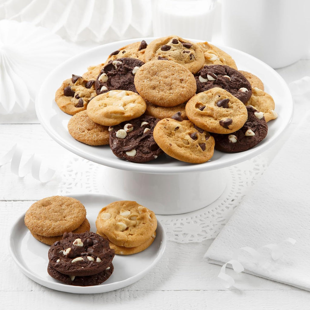 Mrs. Fields 126 Nibblers Bite-Sized Cookies Basket | Assorted with 3 Classic Cookie Flavors