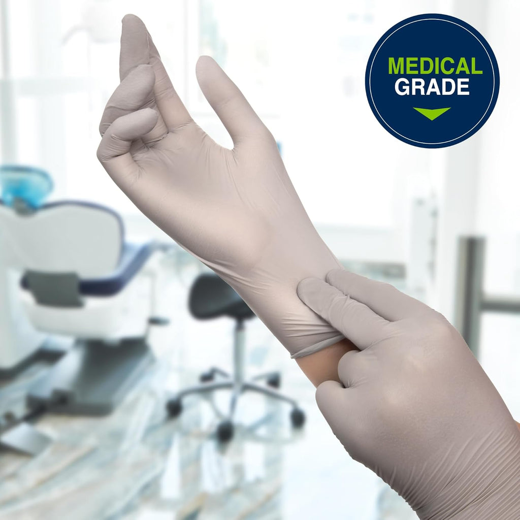 HALYARD Sterling SG Nitrile Powder-Free Exam Gloves, 3.7 mil, 9.5 Inches, Gray, X-Small, 41657 (Case of 2500)