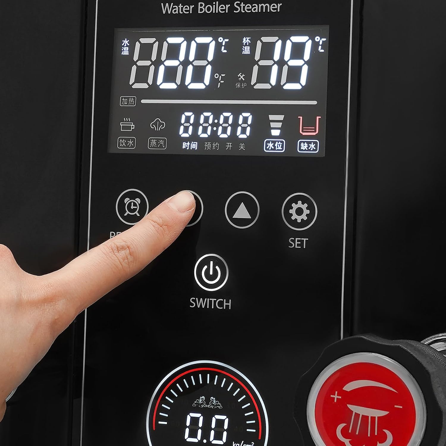 Milk Frother, 12L Commercial Hot Water Dispenser with Inlet Pipe Drip Tray Fixed Time Water Boiler 3000W Electric Water Steamer Dispenser for Heat Beverages Extract Tea Brew Milk (Black)