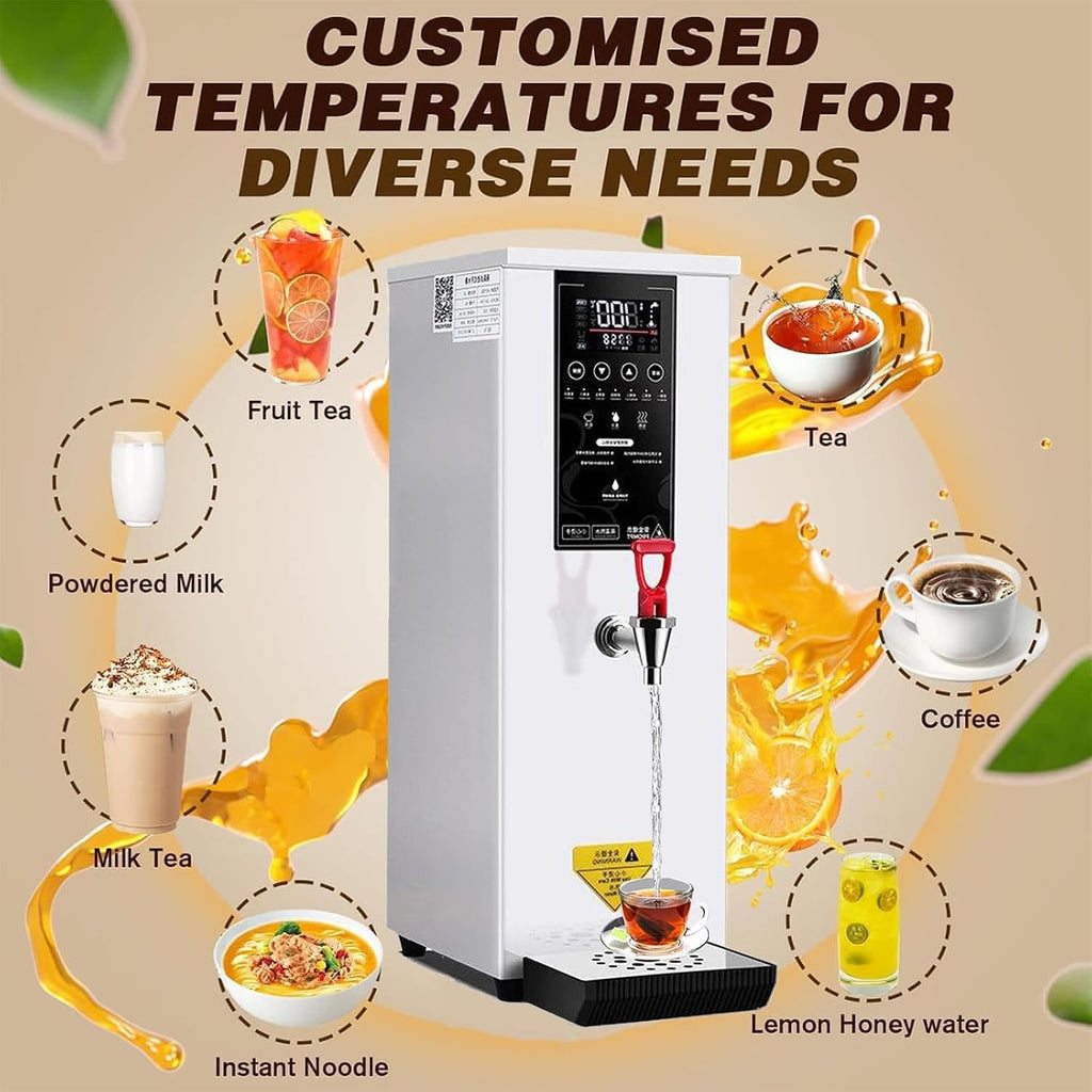Hot Water Dispenser 25L, Commercial Water Boiler 3000W, Electric Water Boiler with LCD Touch Screen & Drip Tray, for Restaurant Office,Black