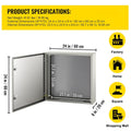 Happybuy NEMA Steel Case, 24x24x8'' NEMA 4X Metal Electric Enclosure, IP66 Water & Dust Resistant, Ideal for Both Outdoor & Indoor Applications, Comes with Mounting Plate