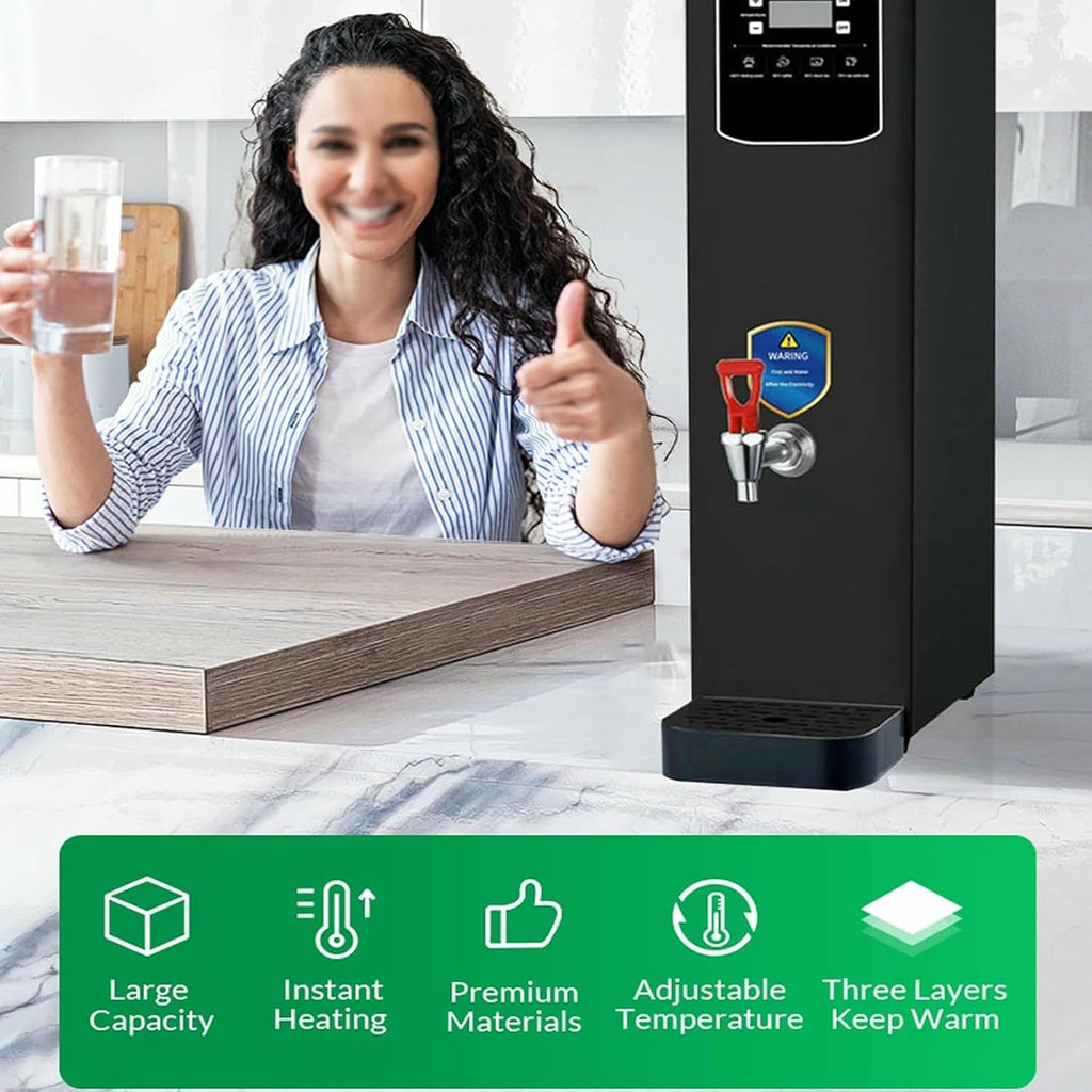 20 litres Commercial Hot Water Boiler, Non Drip Tap, 2.5kW Drinking Hot Water Boiler, Coffee Making Water Heater,Autofill Stainless Steel Tea, Fast Boiling Water
