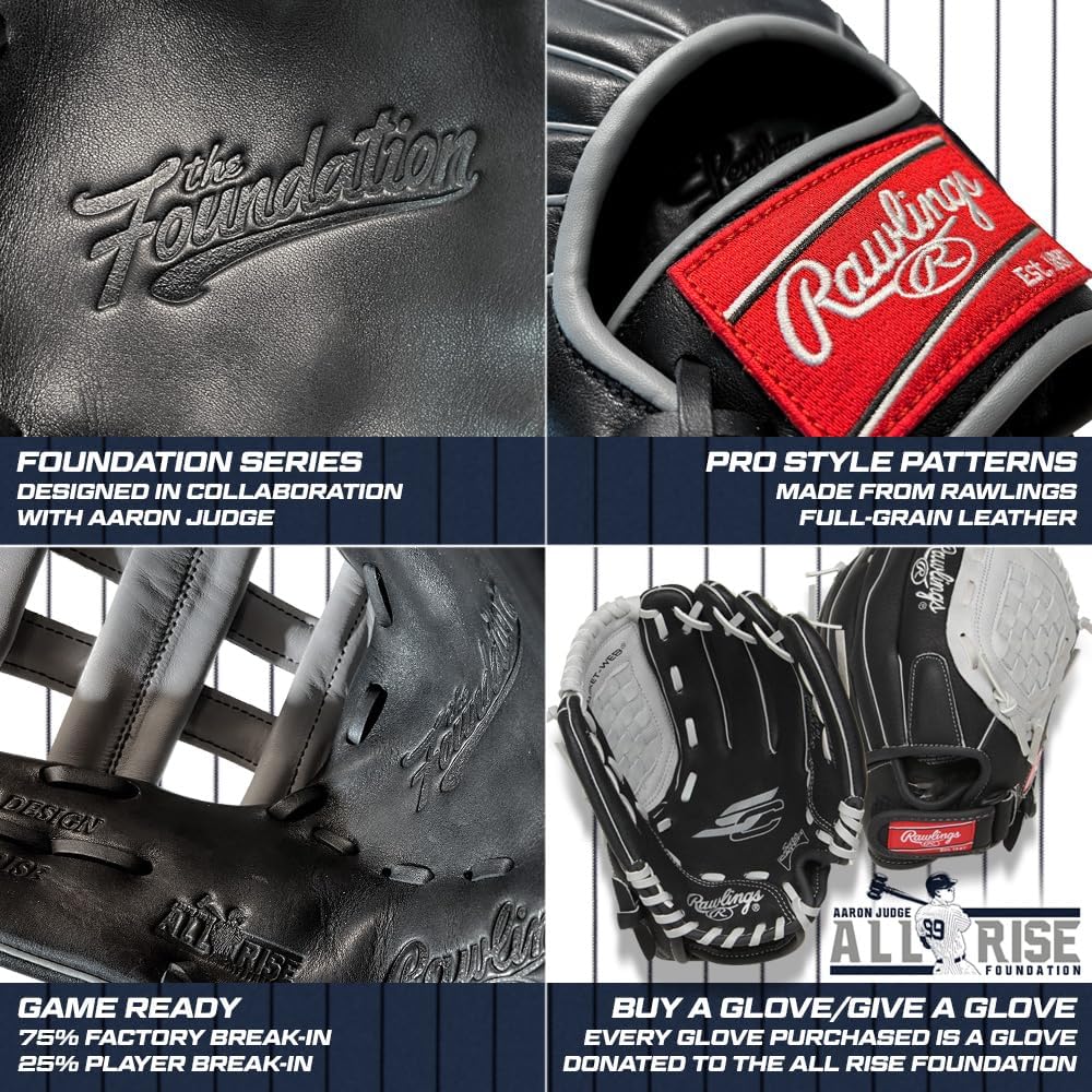 Rawlings | Foundation Series Baseball Glove | Aaron Judge Collaboration | Multiple Sizes